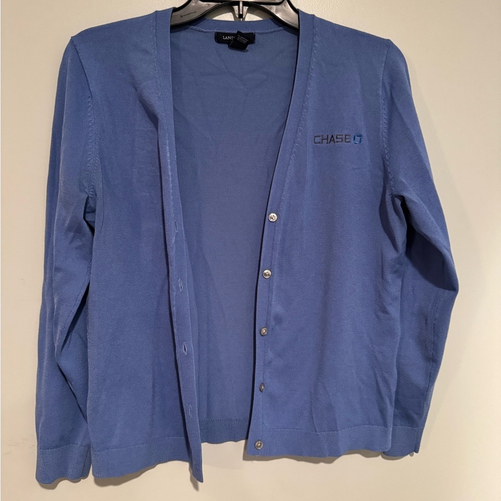 Chase Logo Blue Cardigan Sweater
